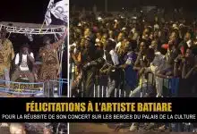 Félicitations à l’artiste Batiaré pour la réussite de son concert sur les berges du Palais de la Culture (Showbiz)